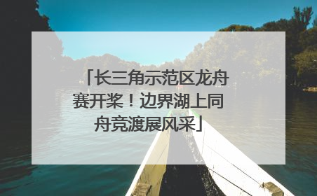 长三角示范区龙舟赛开桨！边界湖上同舟竞渡展风采