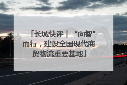 长城快评｜“向智”而行，建设全国现代商贸物流重要基地