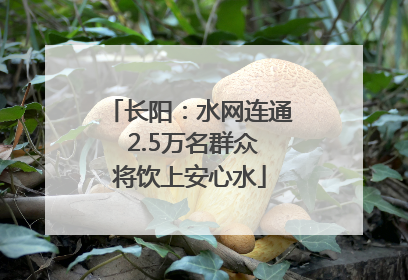 长阳：水网连通 2.5万名群众将饮上安心水