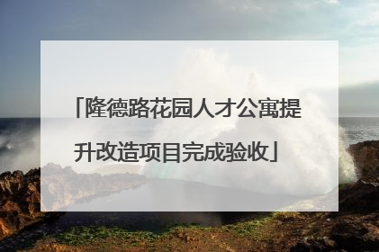 隆德路花园人才公寓提升改造项目完成验收