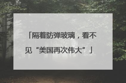 隔着防弹玻璃，看不见“美国再次伟大”
