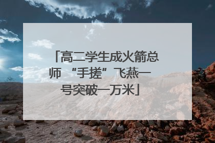 高二学生成火箭总师 “手搓”飞燕一号突破一万米