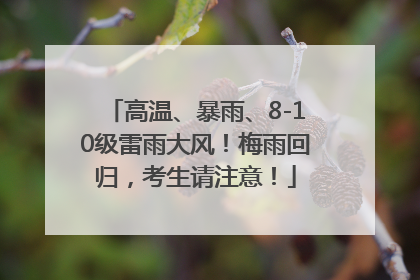 高温、暴雨、8-10级雷雨大风！梅雨回归，考生请注意！