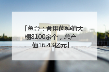 鱼台：食用菌种植大棚8100余个，总产值16.43亿元