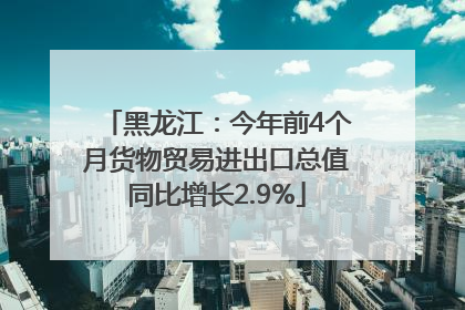 黑龙江：今年前4个月货物贸易进出口总值同比增长2.9%