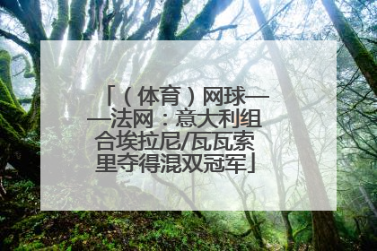 （体育）网球——法网：意大利组合埃拉尼/瓦瓦索里夺得混双冠军