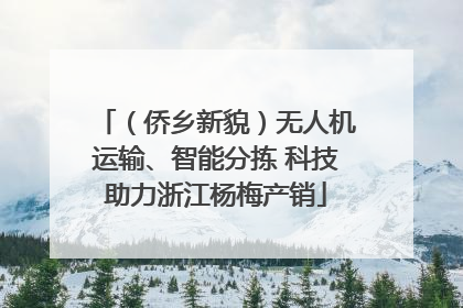 （侨乡新貌）无人机运输、智能分拣 科技助力浙江杨梅产销