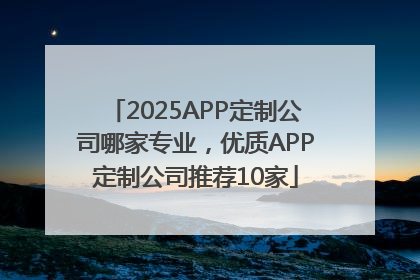 2025APP定制公司哪家专业，优质APP定制公司推荐10家