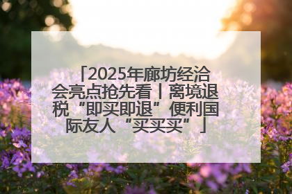 2025年廊坊经洽会亮点抢先看丨离境退税“即买即退”便利国际友人“买买买”