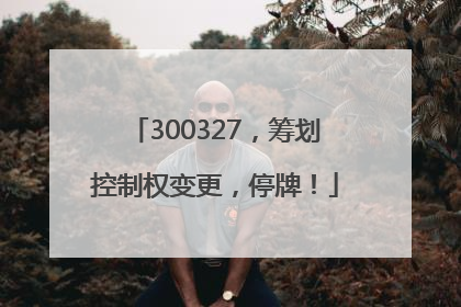 300327，筹划控制权变更，停牌！