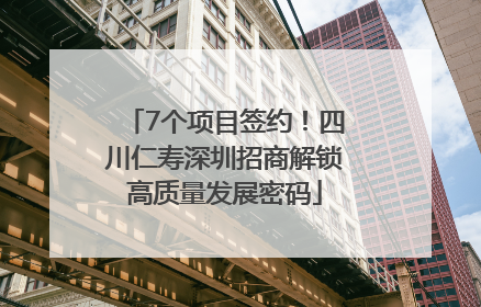 7个项目签约！四川仁寿深圳招商解锁高质量发展密码