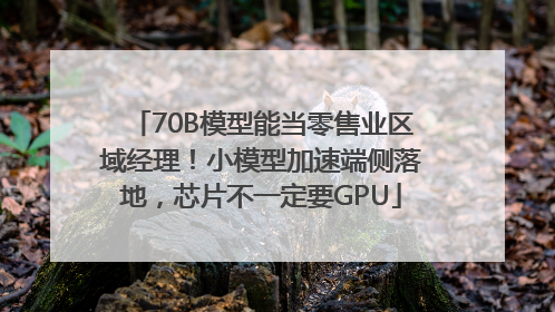 70B模型能当零售业区域经理！小模型加速端侧落地，芯片不一定要GPU