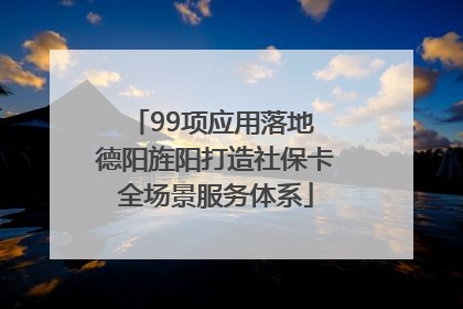 99项应用落地 德阳旌阳打造社保卡全场景服务体系