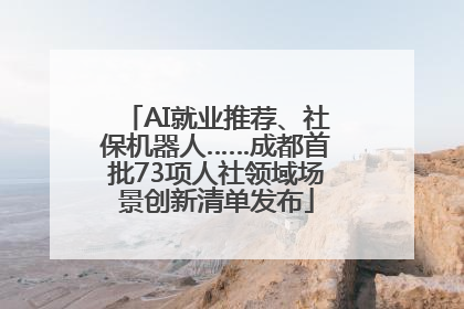 AI就业推荐、社保机器人……成都首批73项人社领域场景创新清单发布